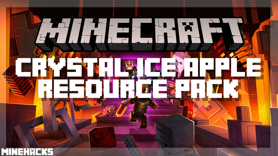 minecraft hacked client named Crystal Ice Apple Resource Pack