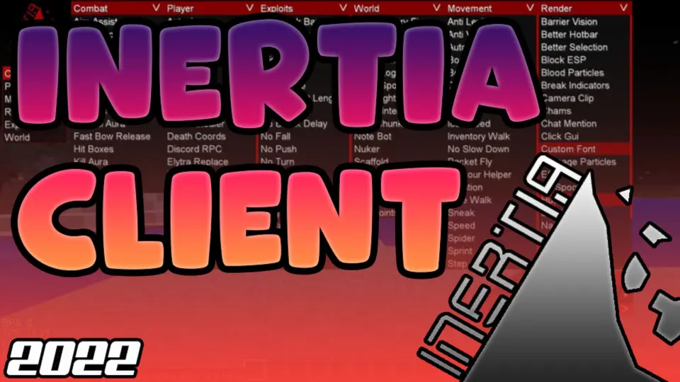 minecraft hacked client named Inertia Client