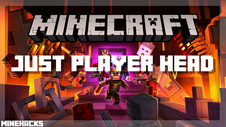 minecraft hacked client named Just Player Head Mod
