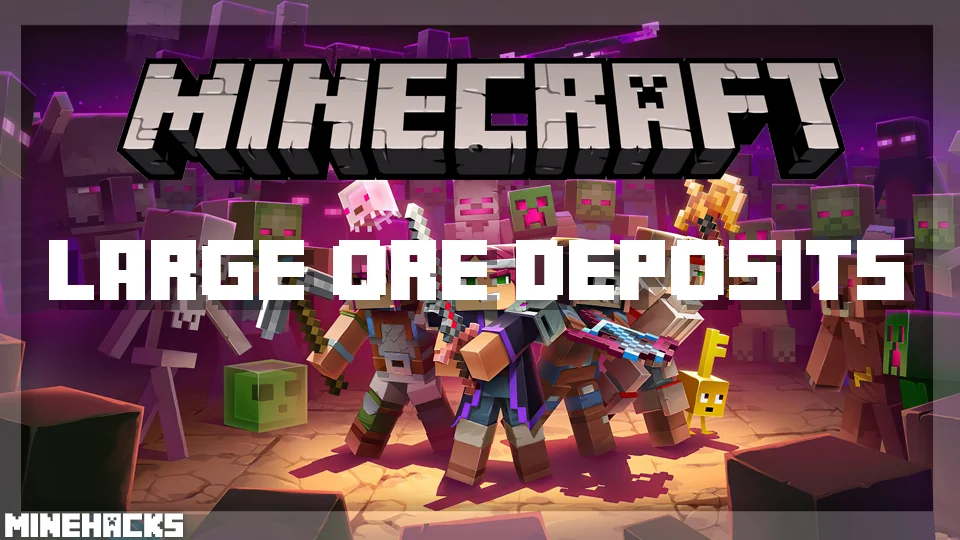 minecraft hacked client named Large Ore Deposits Mod