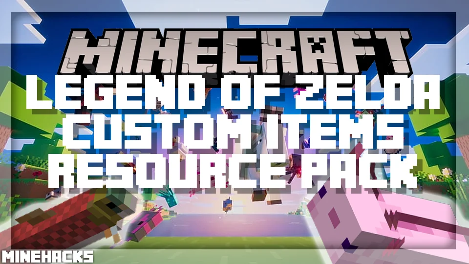 minecraft hacked client named Legend Of Zelda Custom Items Resource Pack