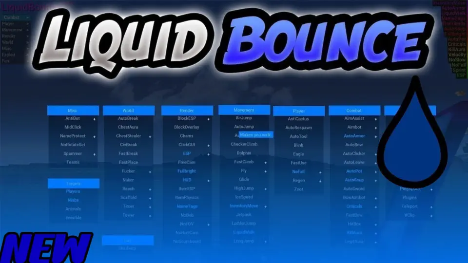 minecraft hacked client named LiquidBounce