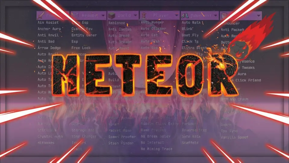 minecraft hacked client named Meteor Client