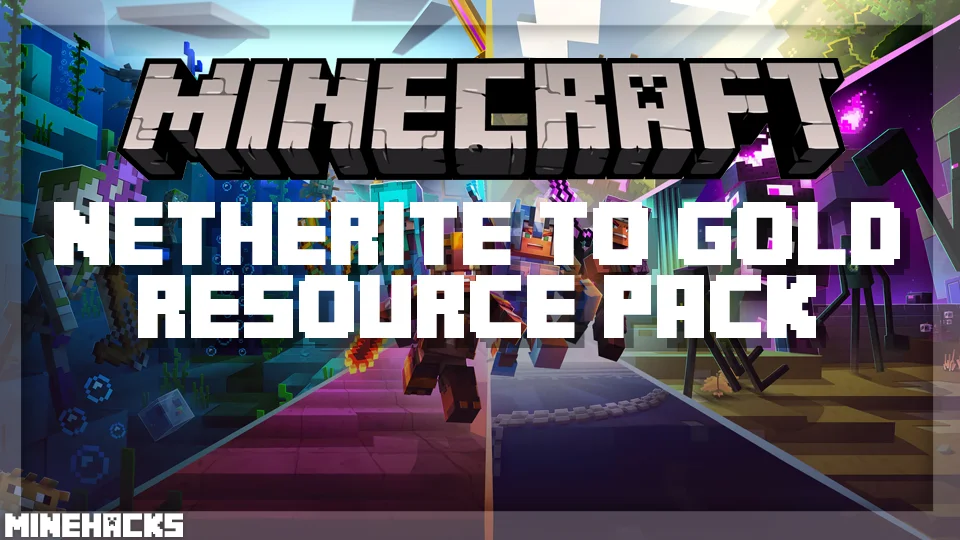 minecraft hacked client named Netherite To Gold Resource Pack