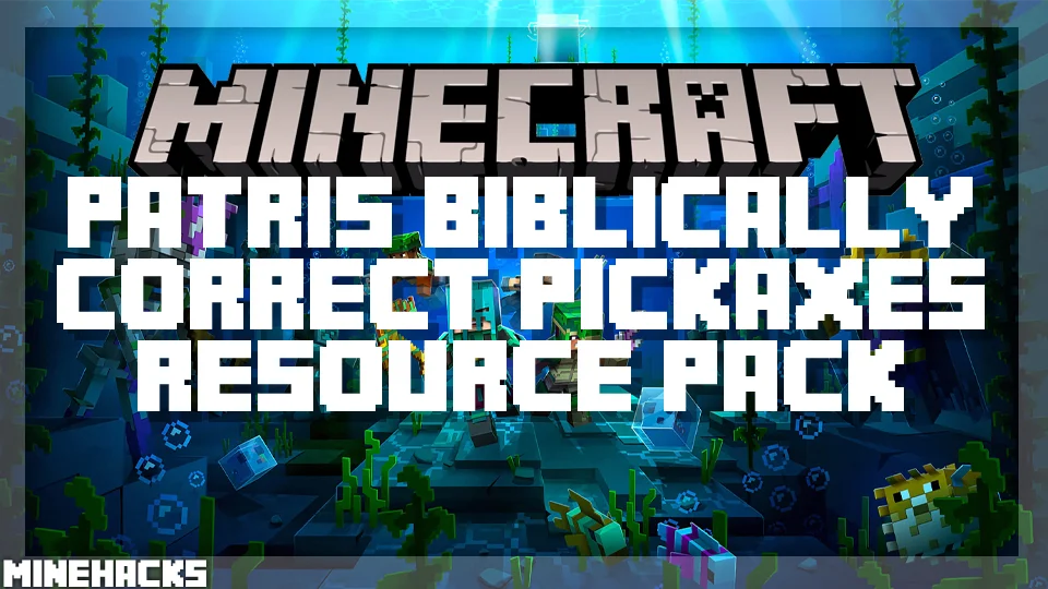 minecraft hacked client named Patri's Biblically Correct Pickaxes Resource Pack