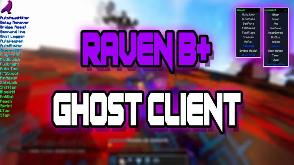 minecraft hacked client named Raven B+