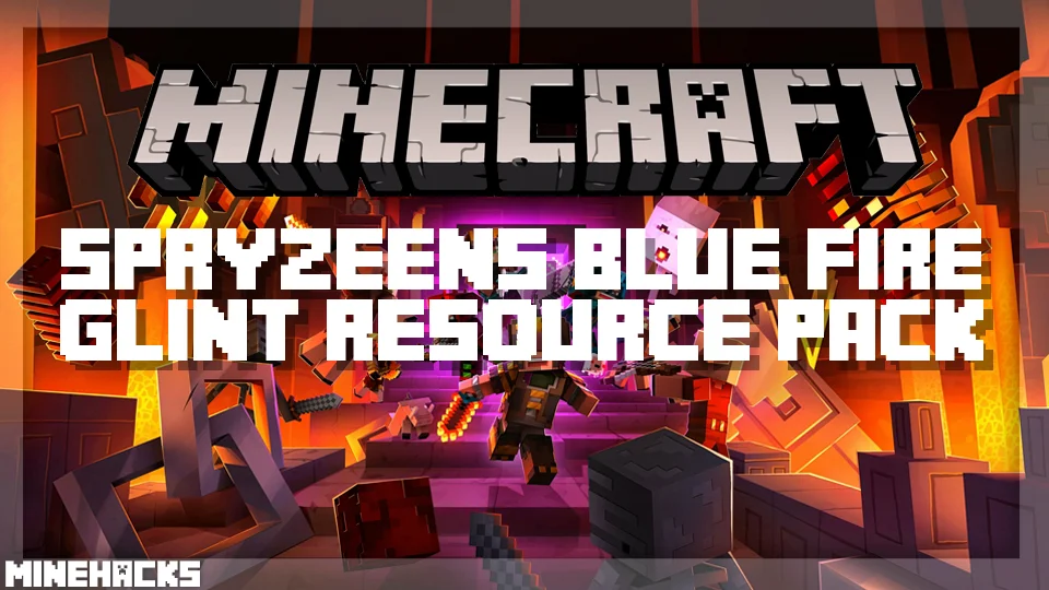 minecraft hacked client named Spryzeen's Blue Fire Glint Resource Pack