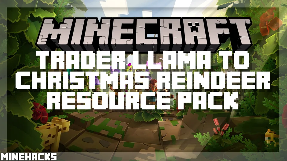 minecraft hacked client named Trader Llama to Christmas Reindeer Resource Pack